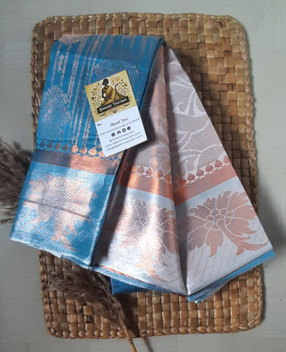 Rear view of the Soft Art Silk Saree showing the elegant back drape and fine fabric quality.